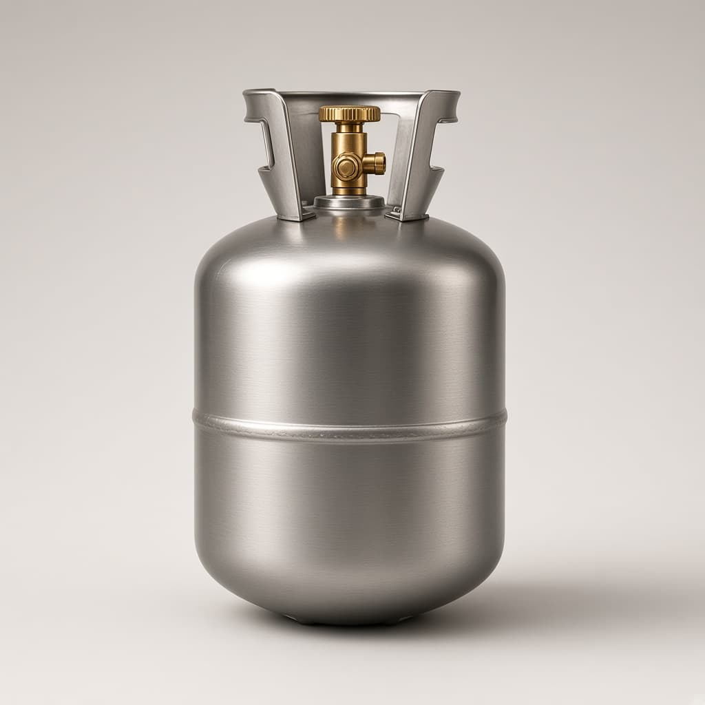 Bình gas lạnh thép trơn với van đồng